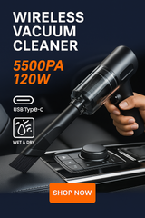 Cordless Car Vacuum Cleaner – Strong Suction & Easy Cleaning